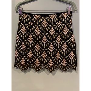 Alya sequined scallop-edge mini skirt